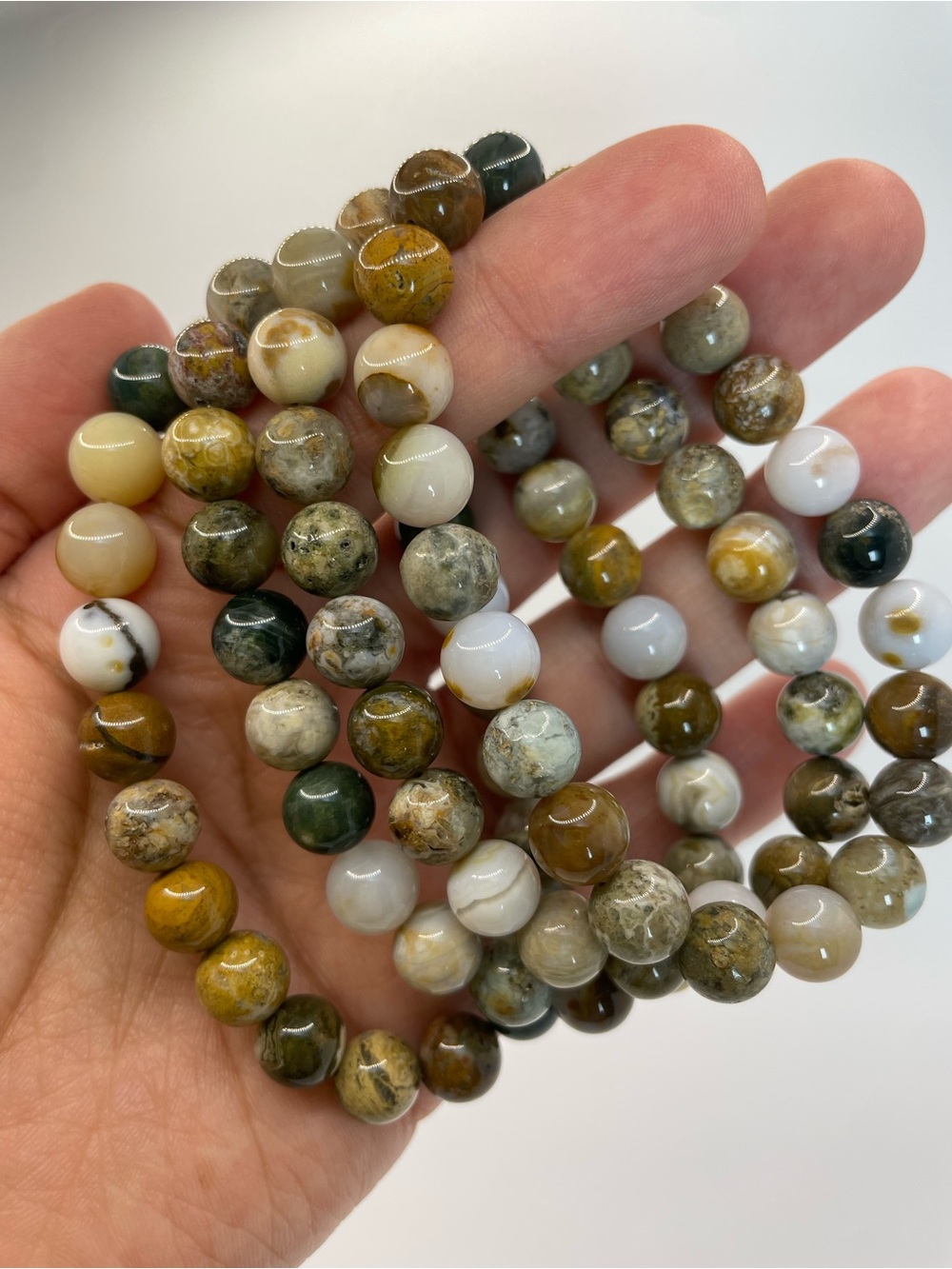 ONE Natural Ocean Jasper Beaded Bracelet - 8mm (0168)
